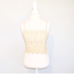 Awesome Wear Ivory Crochet Crop Top Vintage.